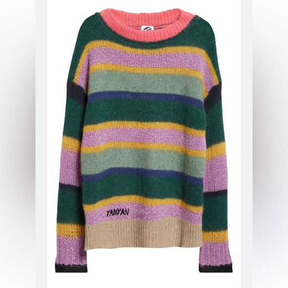 NEW YanYan Stripe Alpaca, Wool Oversized Sweater - Picture 3 of 14